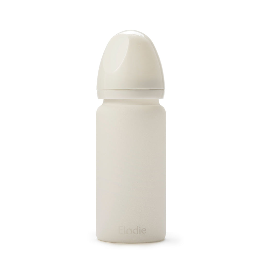 Elodie Glass Feeding Bottle - Vanilla White