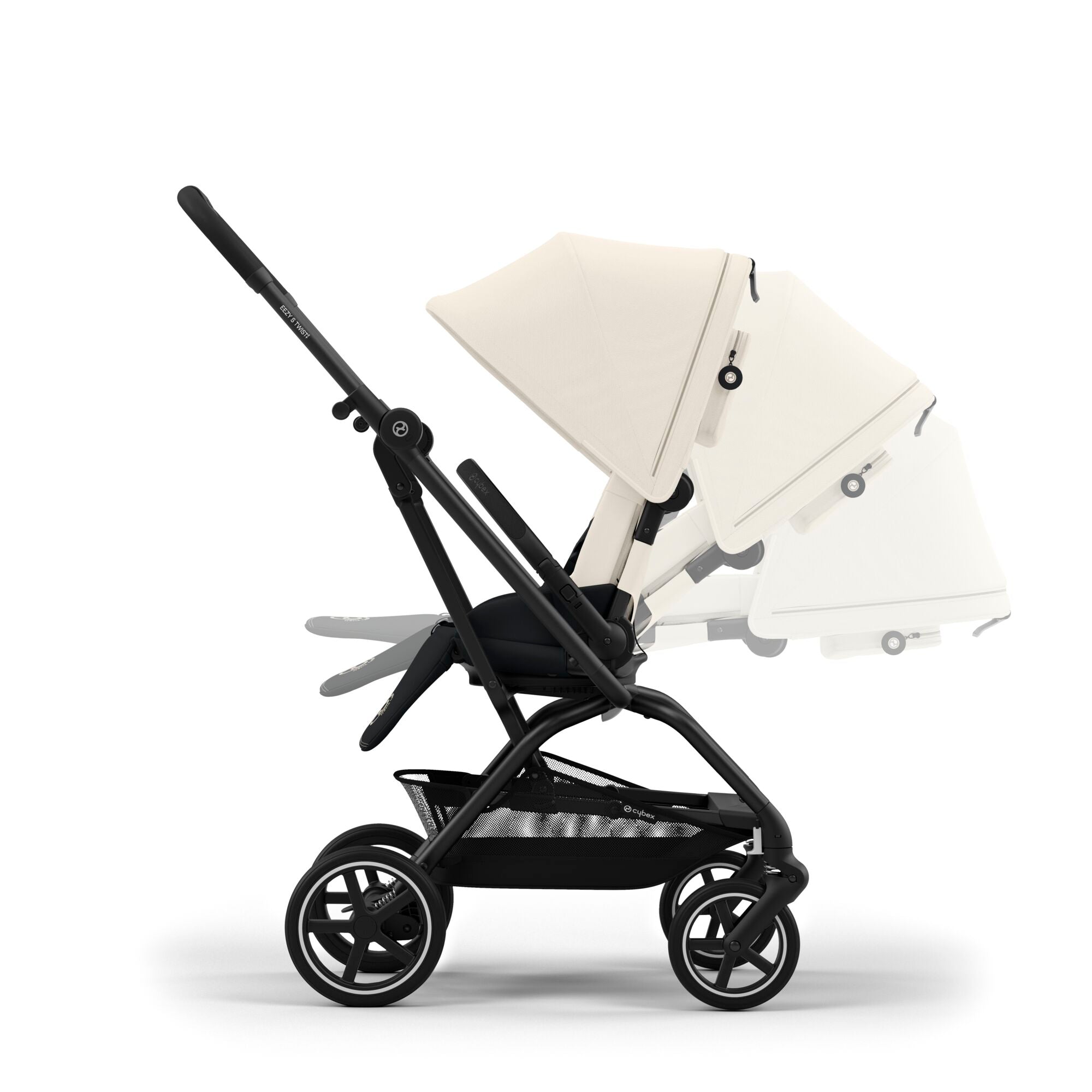 Cybex Eezy S Folded Cybex Eezy Twist+ Stroller Canvas White On Black