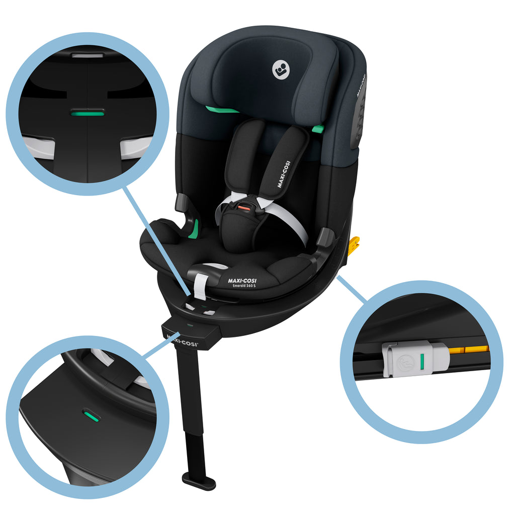 Maxi-Cosi Emerald 360 S Car Seat Birth - 12 years old | Tonal Black