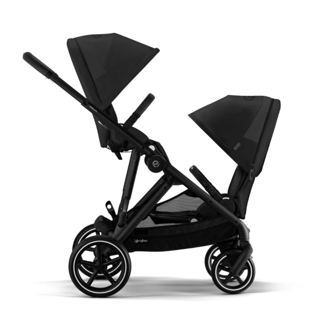 Cybex Gazelle S Double Pushchair (2023) - Moon Black | Black