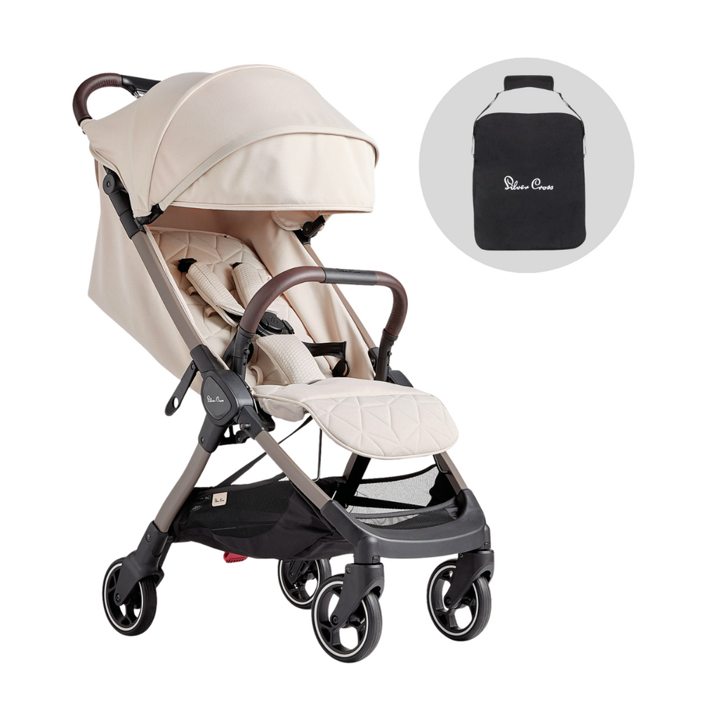 Silver Cross Clic Compact Stroller | Almond (FREE TRAVEL BAG)