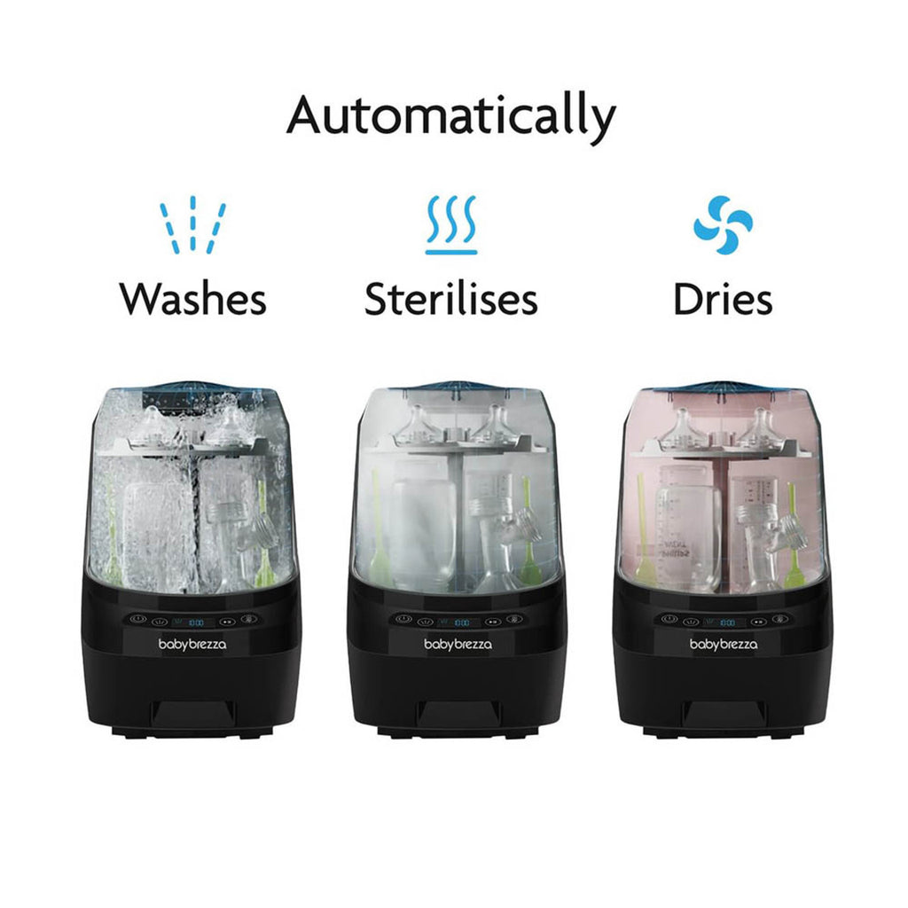 Baby Brezza Bottle Washer Pro & Formula Pro Advanced Bottle Maker | Black