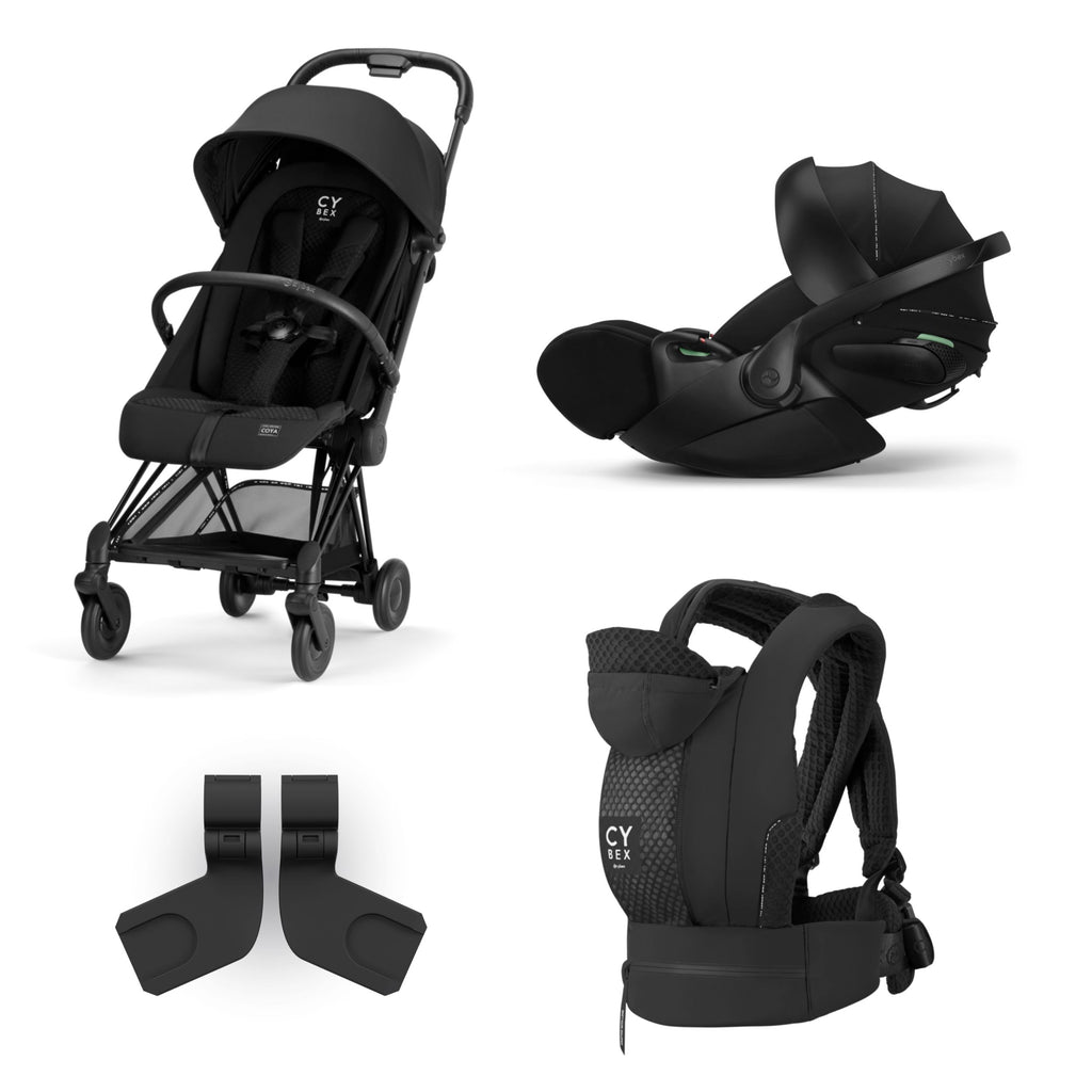 CYBEX COYA Stroller, Cloud T & Carrier Bundle  – Urban Mobility Collection | Black