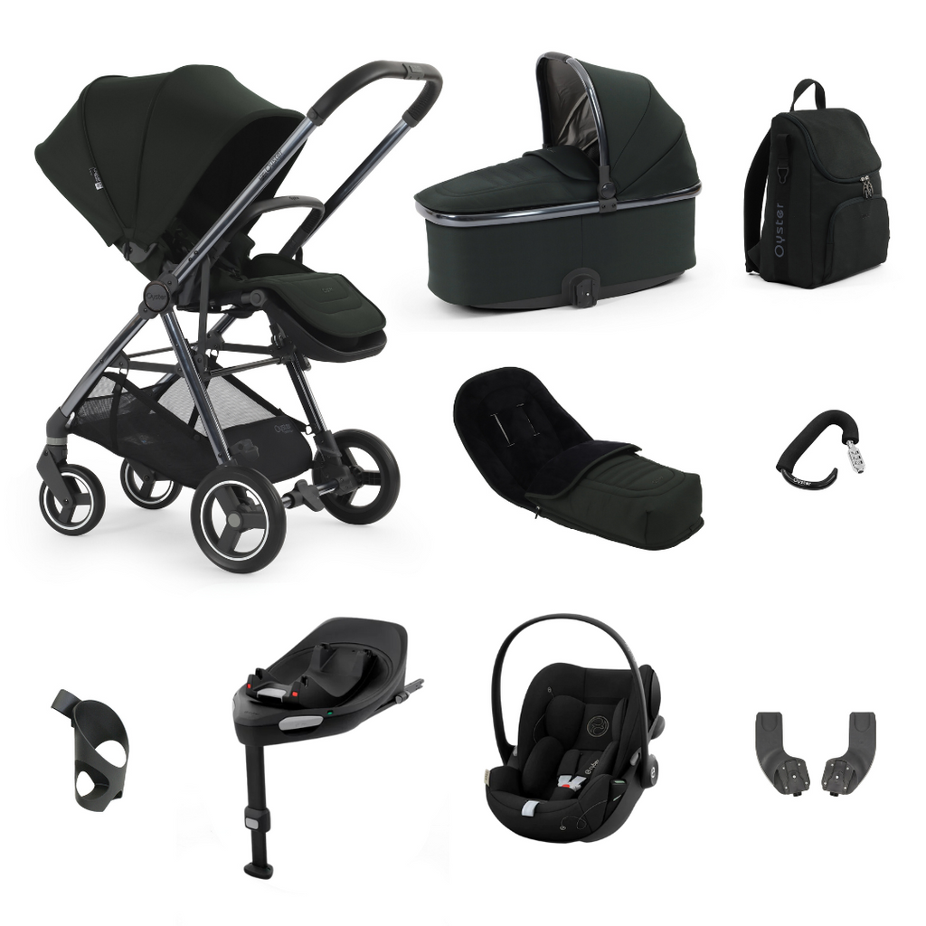 Oyster Gravity+ Stroller 9 Piece Cloud G Bundle | Black Olive