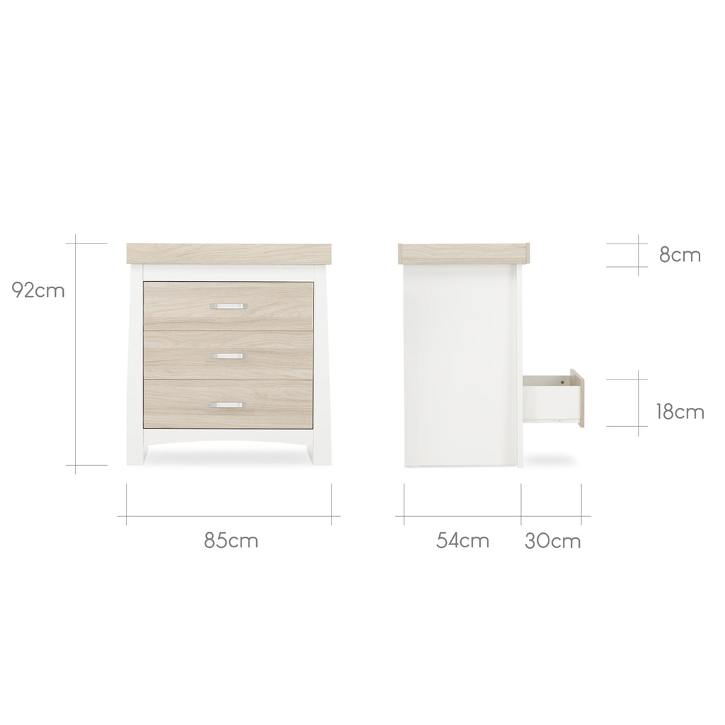 CuddleCo Ada 2 Piece Nursery Furniture Set - White & Ash