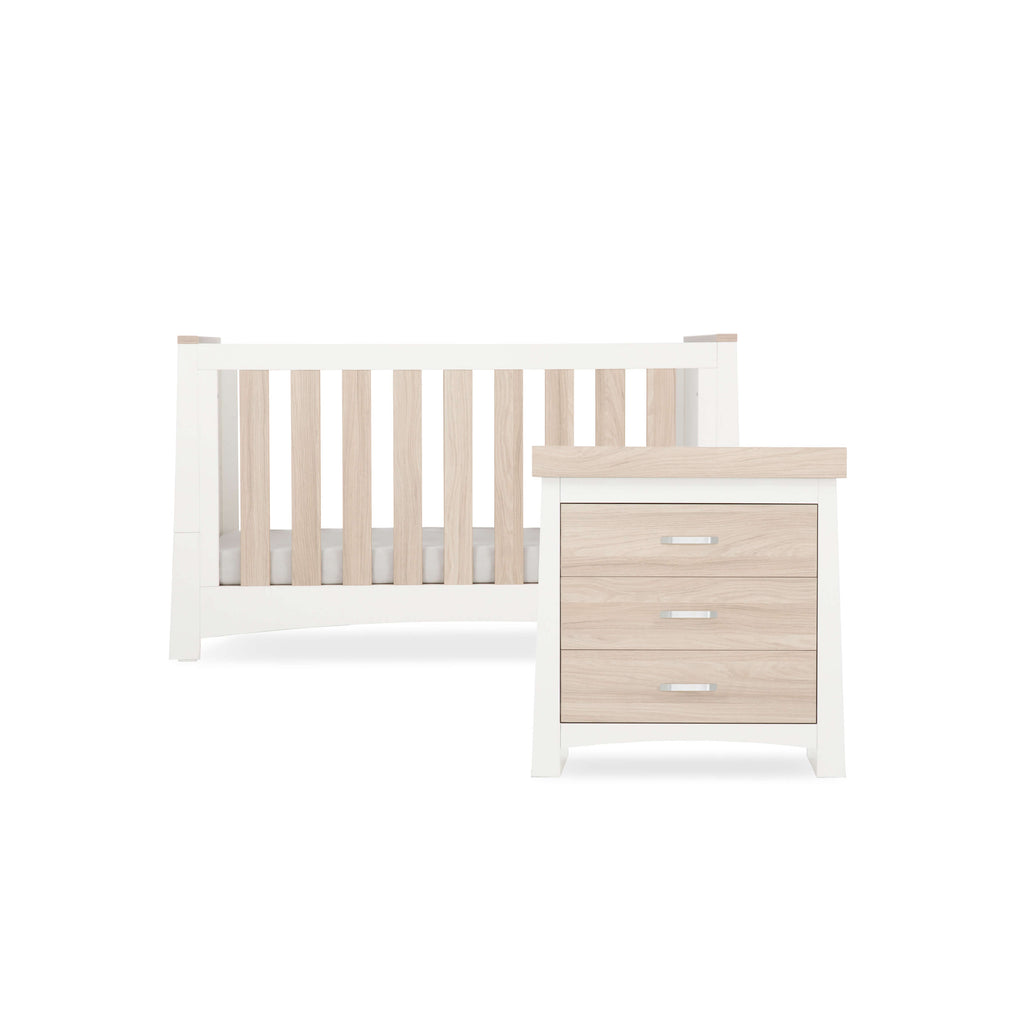 CuddleCo Ada 2 Piece Nursery Furniture Set - White & Ash