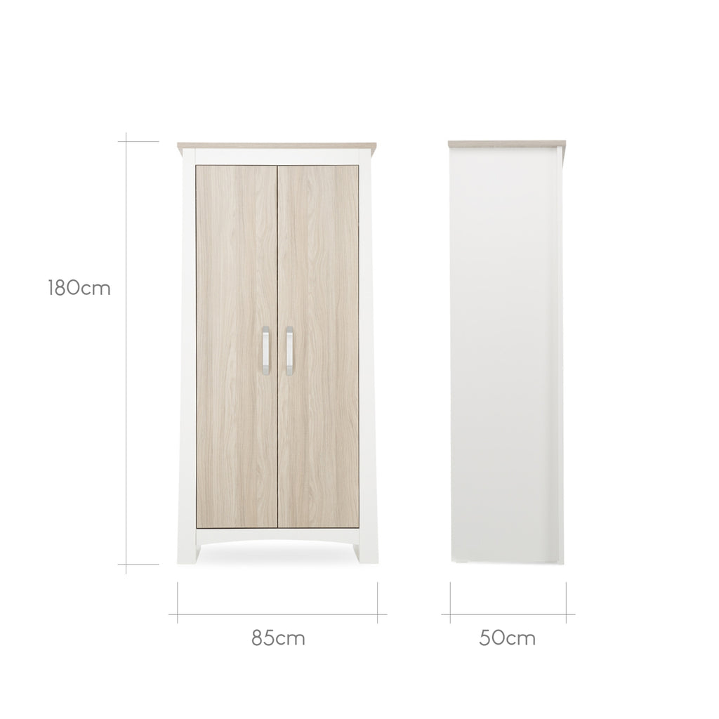 CuddleCo Ada Wardrobe - White & Ash