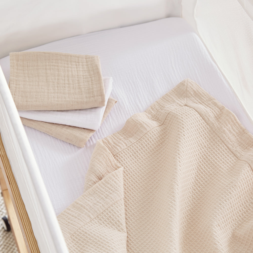 Cuddle Co Universal Crib/ Co Sleeper Bedding Set | Cashmere Waffle - Beautiful Bambino