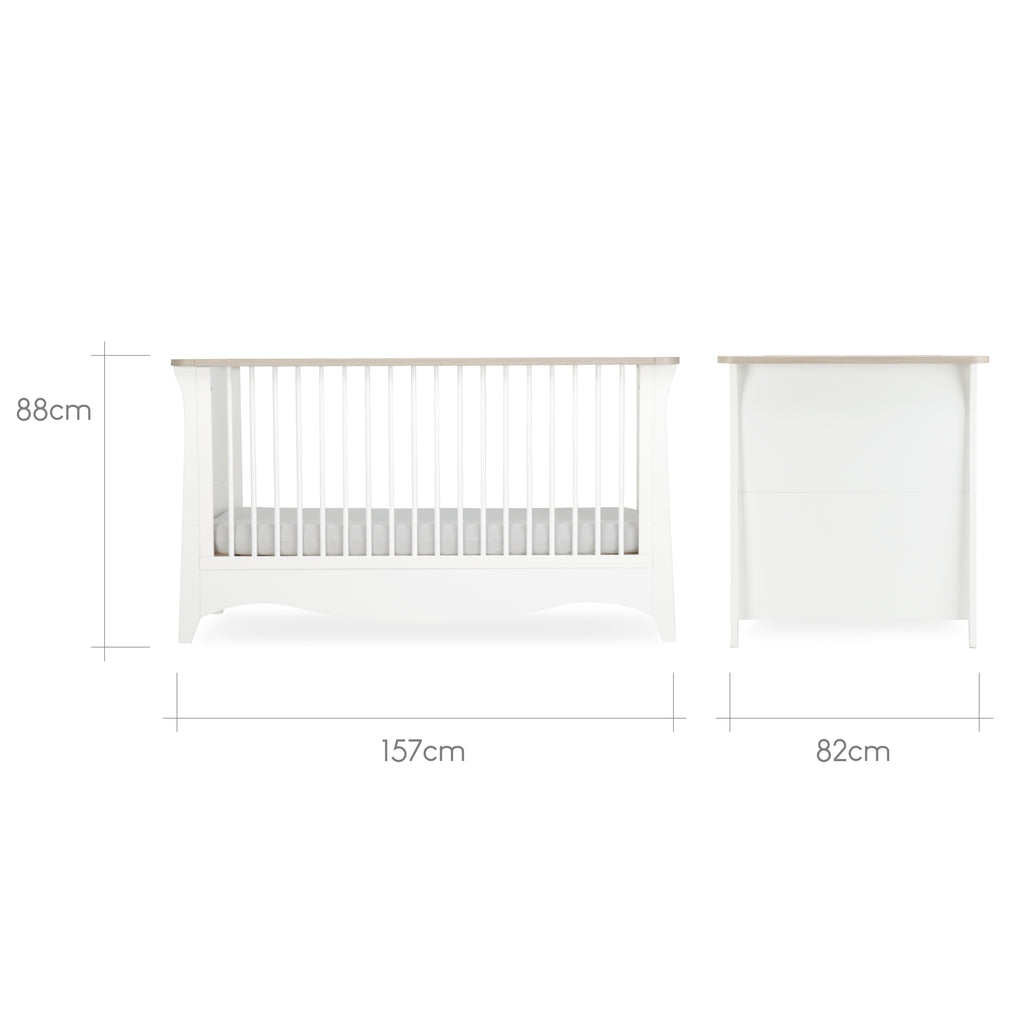 CuddleCo Clara 2 Piece Nursery Room Set - White/Driftwood Ash