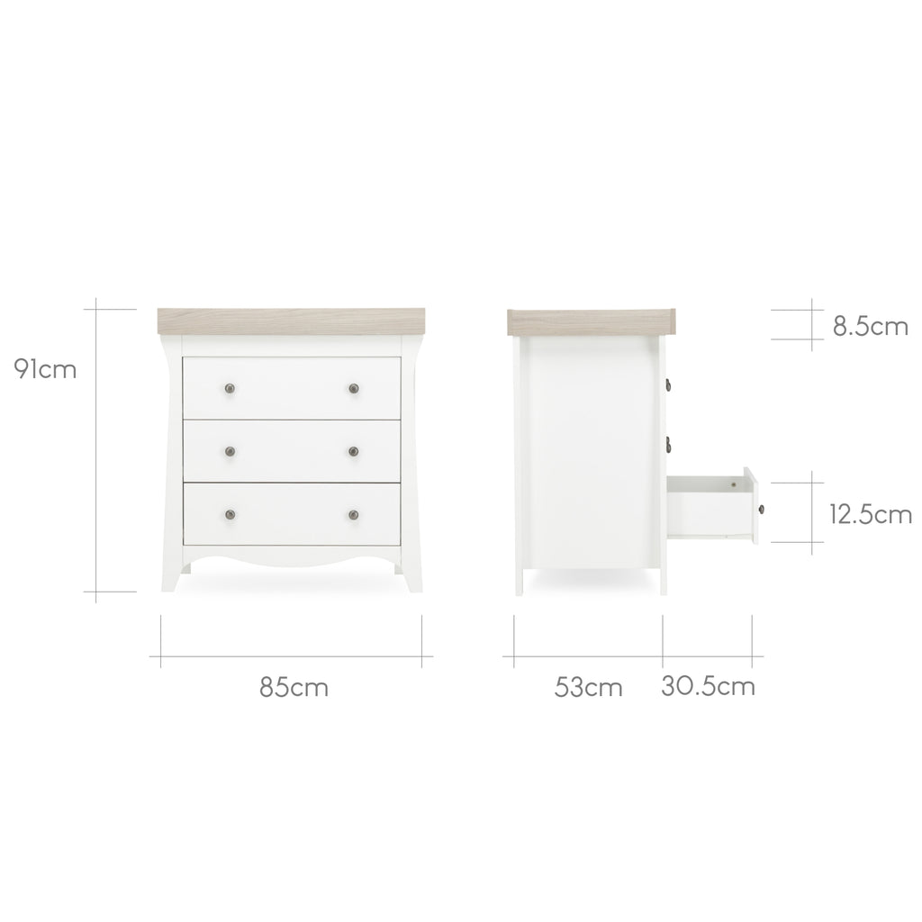 CuddleCo Clara 2 Piece Nursery Room Set - White/Driftwood Ash