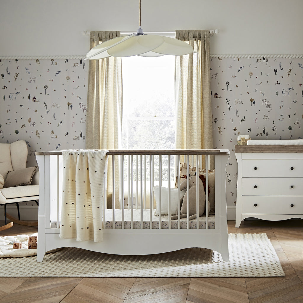 CuddleCo Clara 2 Piece Nursery Room Set - White/Driftwood Ash