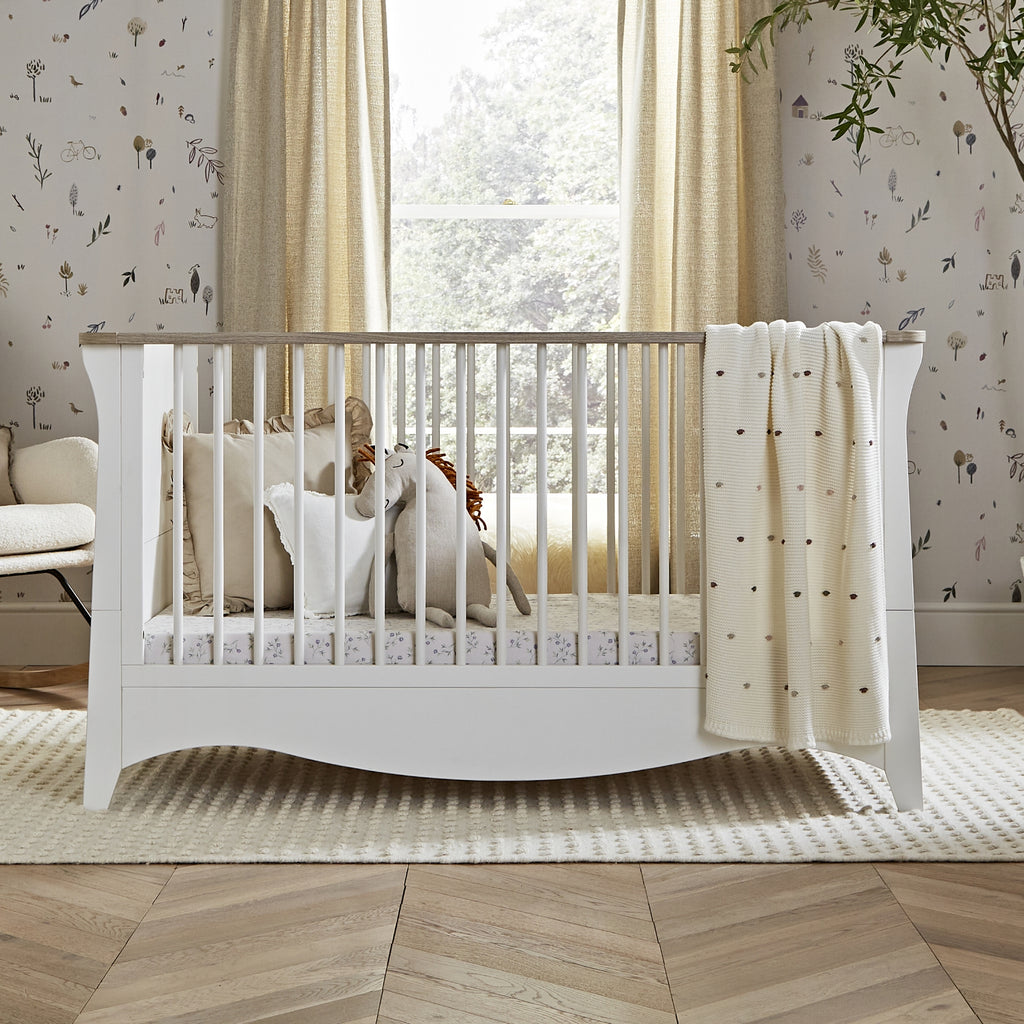 CuddleCo Clara 2 Piece Nursery Room Set - White/Driftwood Ash