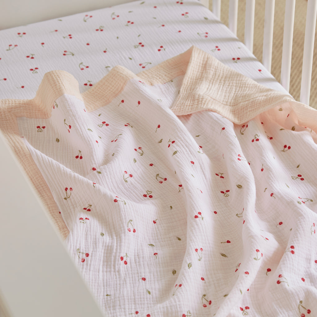 Cuddle Co Comforter Blanket | Ditsy Cherry - Beautiful Bambino