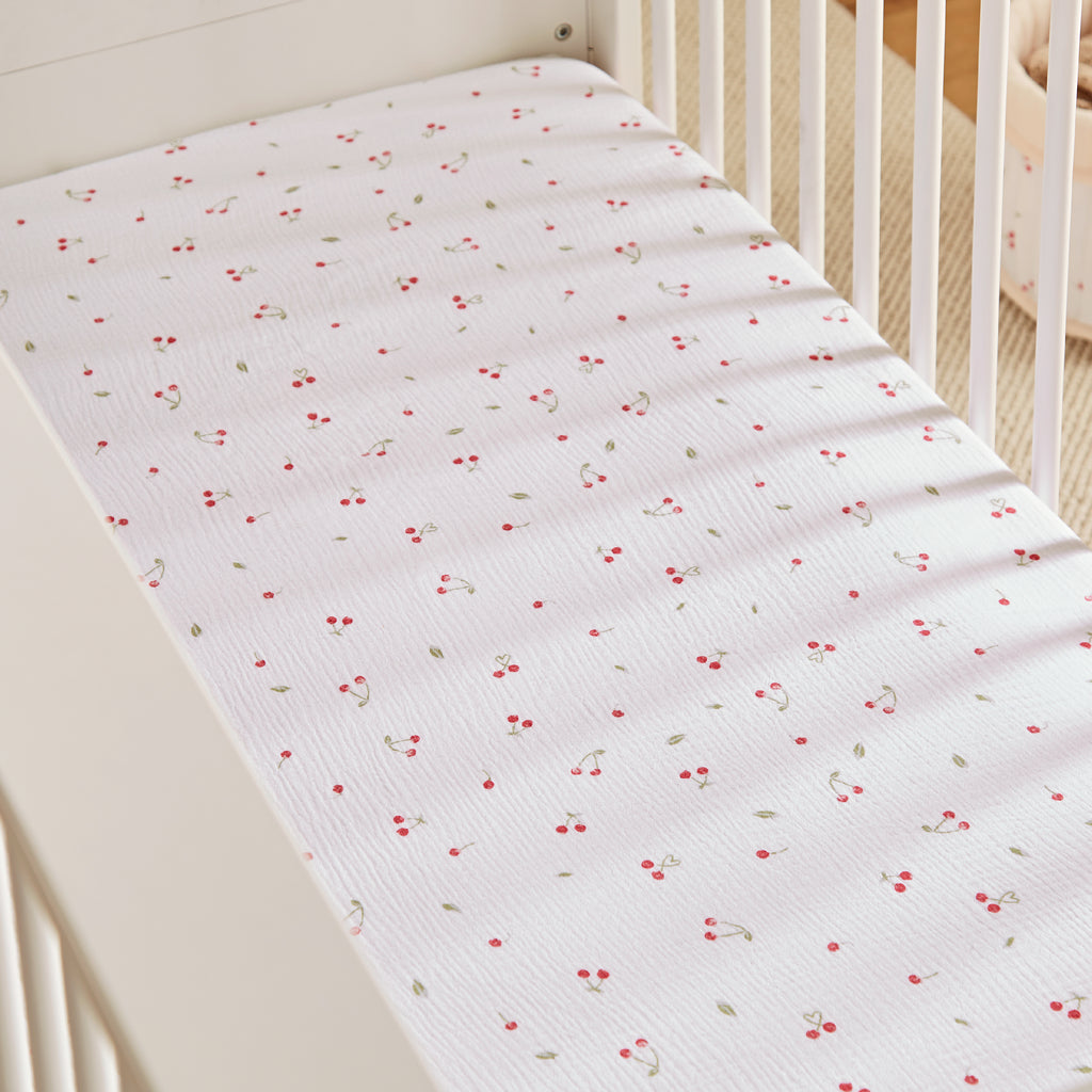 Cuddle Co Cot Bed Sheets 2pk | Ditsy Cherry - Beautiful Bambino