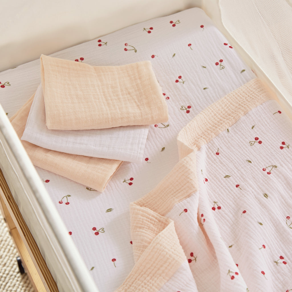 Cuddle Co Universal Crib/ Co Sleeper Bedding Set | Ditsy Cherry - Beautiful Bambino