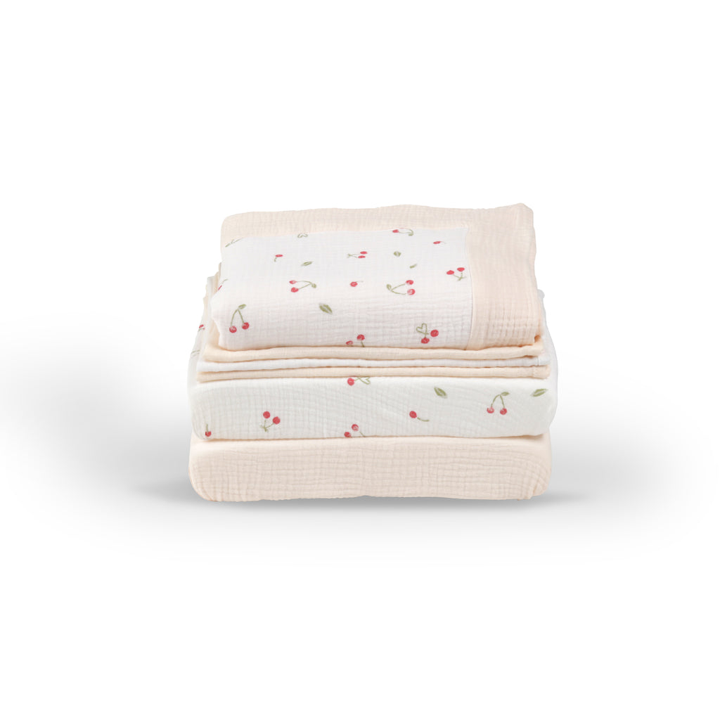 Cuddle Co Universal Crib/ Co Sleeper Bedding Set | Ditsy Cherry - Beautiful Bambino
