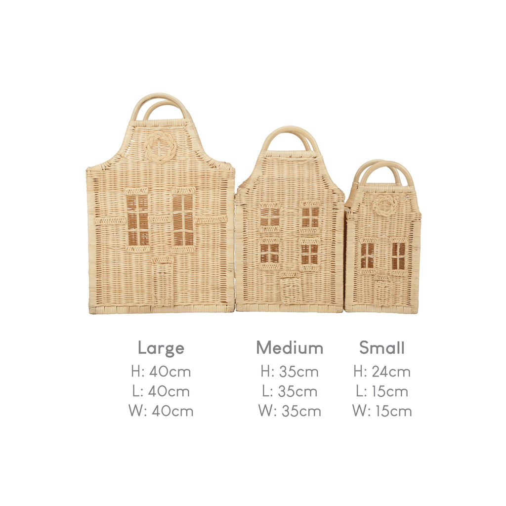 CuddleCo Dutch House Set 3 Baskets | Rattan