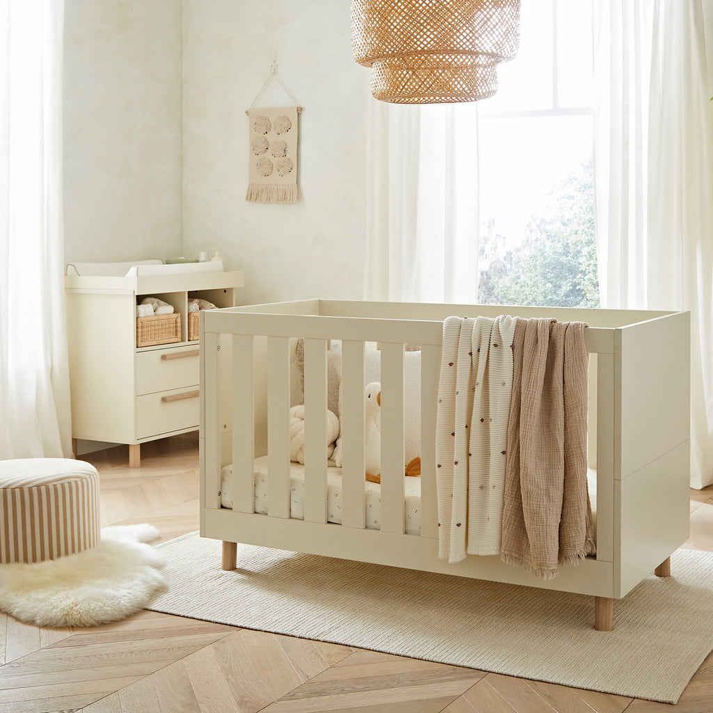 CuddleCo Harper 2 Piece Nursery Set | Cream & Ash