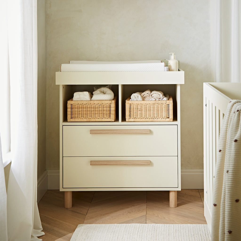 CuddleCo Harper 2 Piece Nursery Set | Cream & Ash