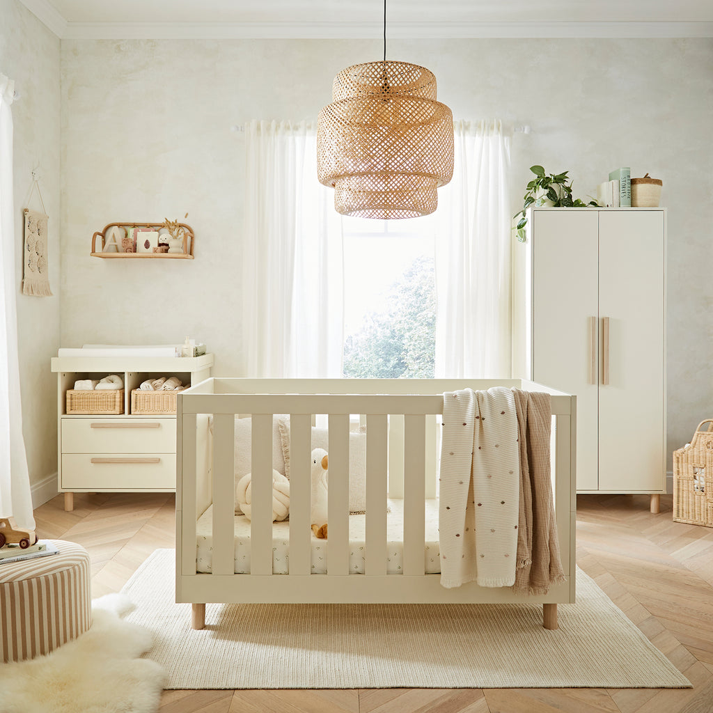 CuddleCo Harper 3 Piece Nursery Set | Cream & Ash