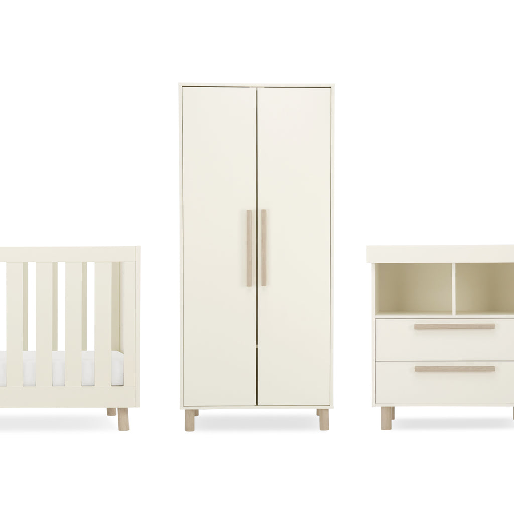 CuddleCo Harper 3 Piece Nursery Set | Cream & Ash