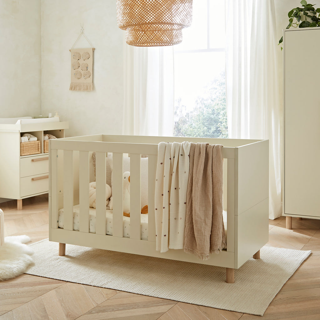 CuddleCo Harper 3 Piece Nursery Set | Cream & Ash