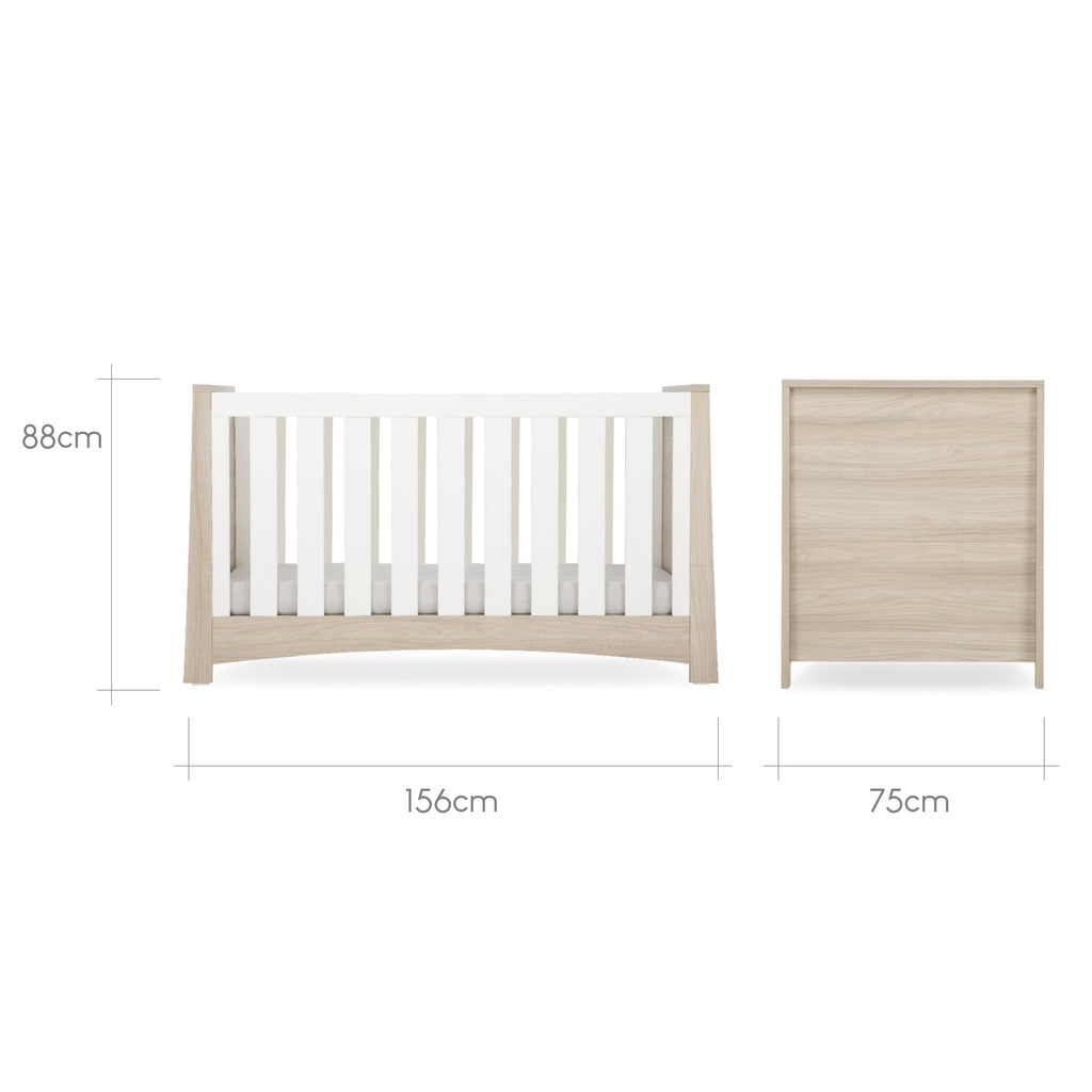 CuddleCo Lana 2 Piece Nursery Room Set | Ash - White