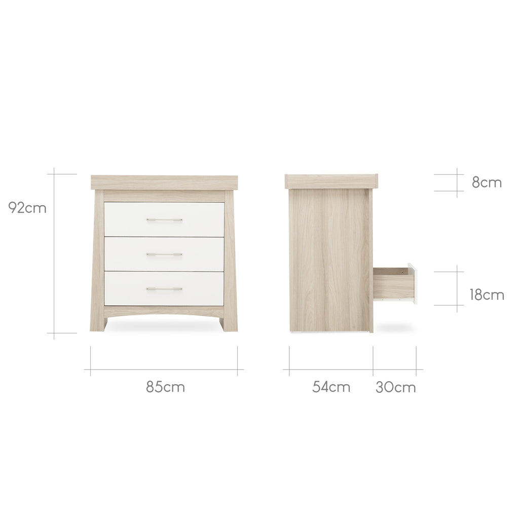 CuddleCo Lana 2 Piece Nursery Room Set | Ash - White