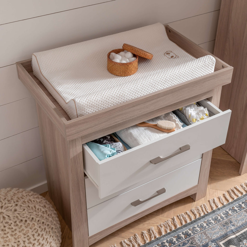 CuddleCo Lana Dresser Changer | Ash & White