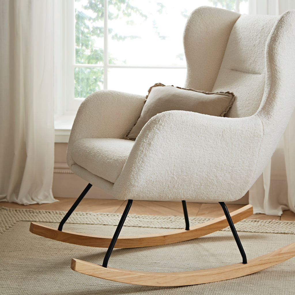 CuddleCo Marley Nursing Chair and Footstool | Teddy Off White