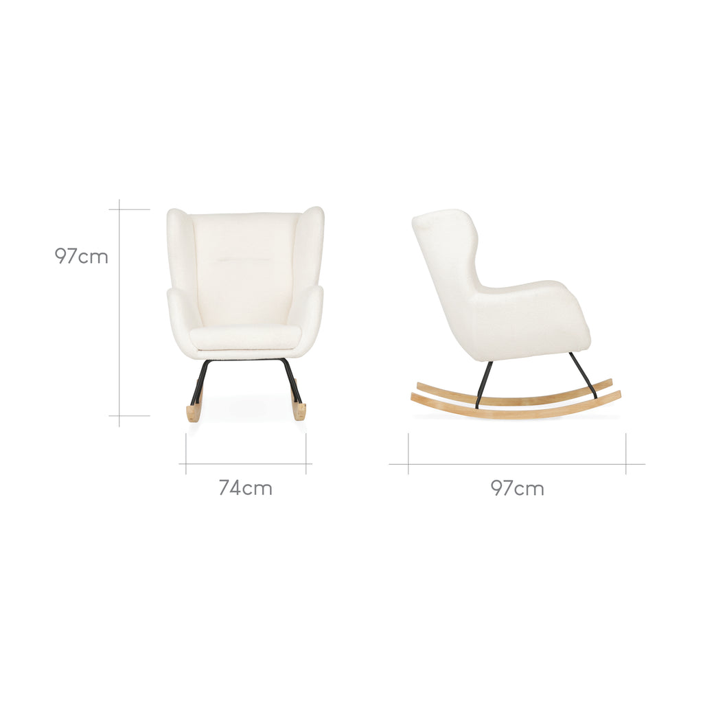 CuddleCo Marley Nursing Chair and Footstool | Teddy Off White