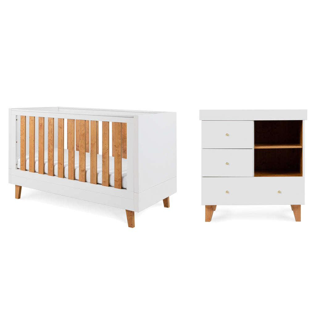 Tutti Bambini Como 2 Piece Room Set - White & Rosewood