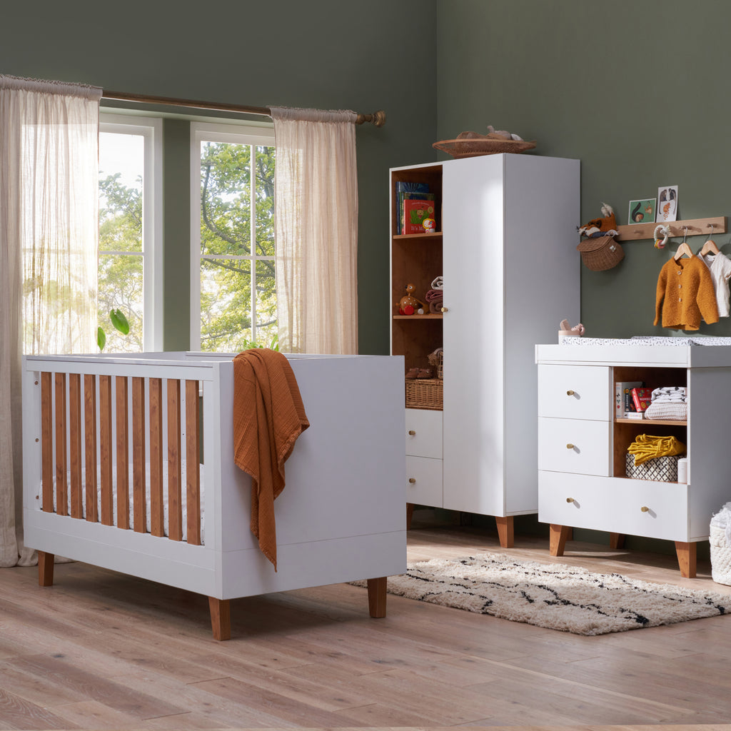 Tutti Bambini Como 3 Piece Room Set - White & Rosewood