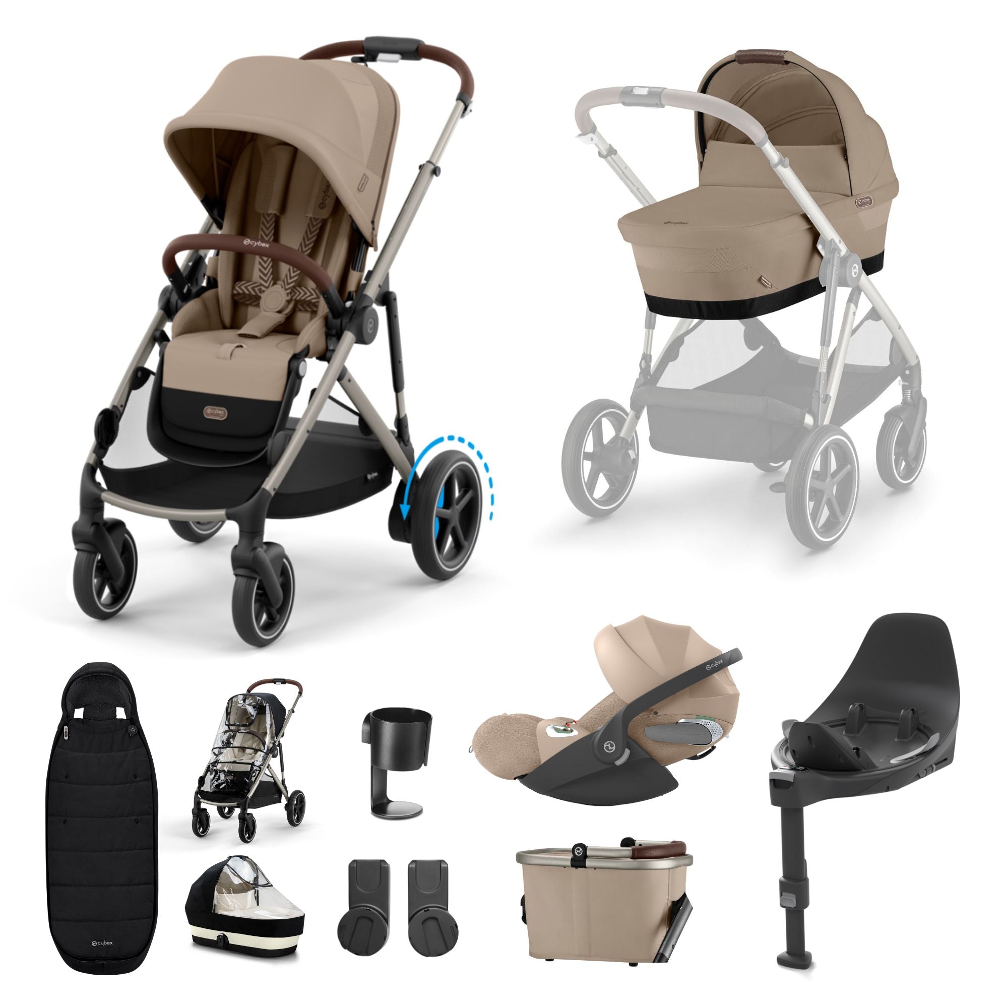 cybex gazelle 2024 Cybex e-Gazelle S Pushchair 2024 Cloud T Bundle - Taupe