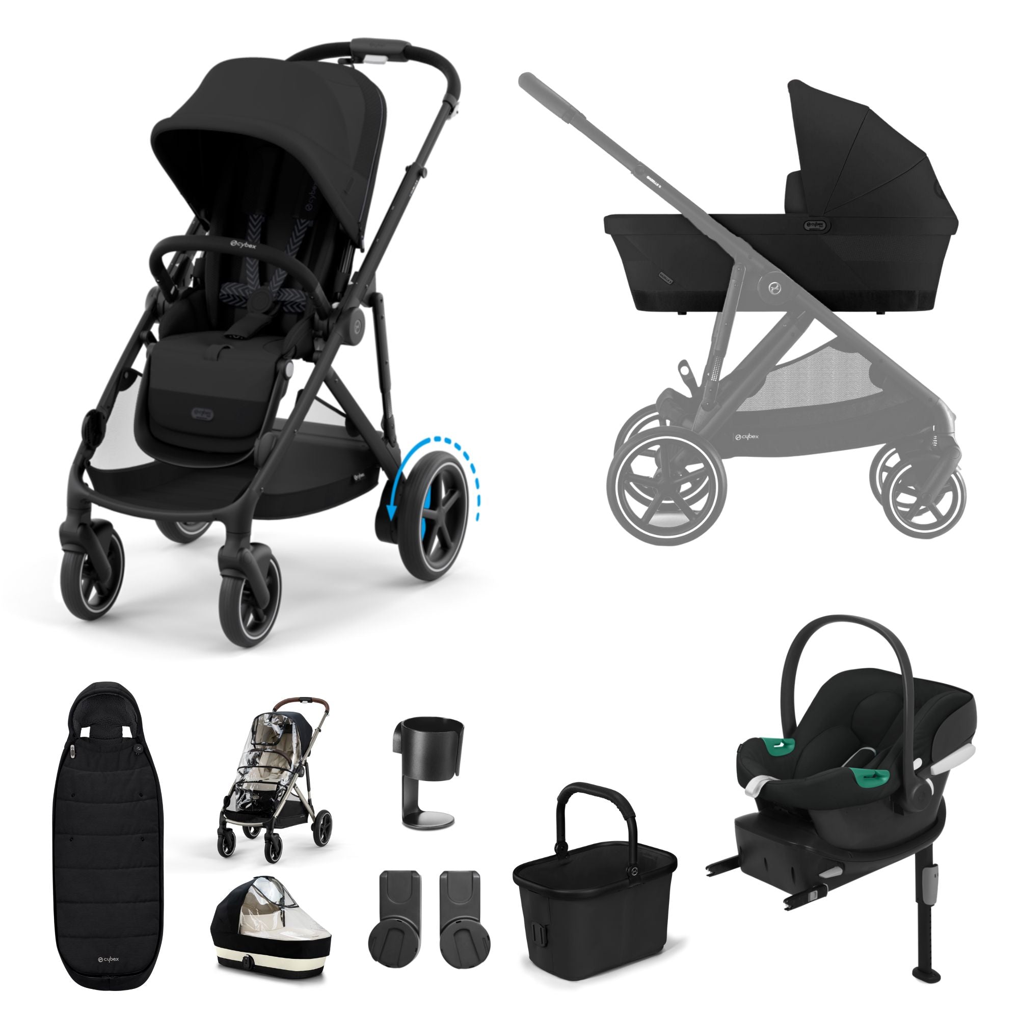 Cybex e-Gazelle S Pushchair 2024 Aton B Bundle - Black