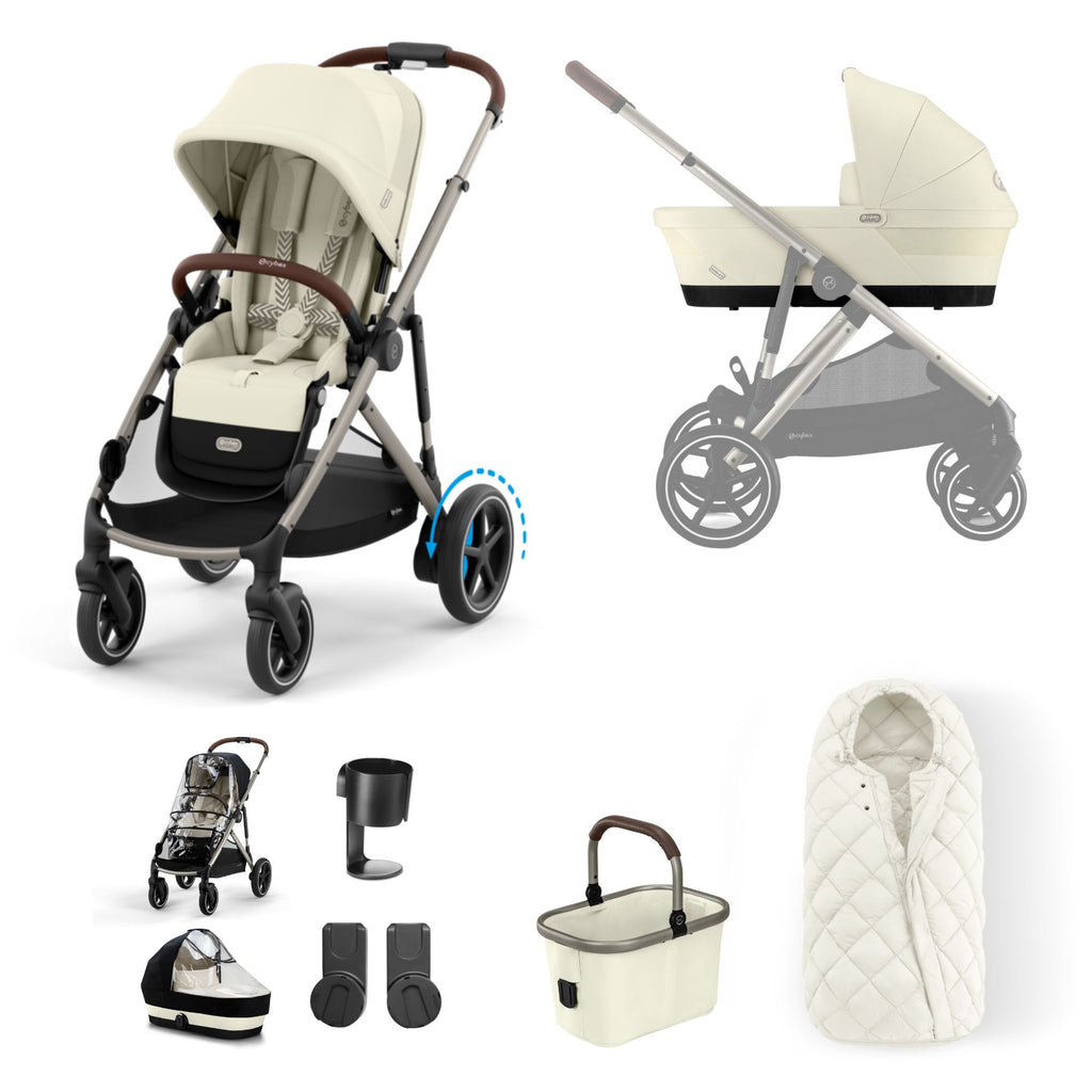 Cybex e-Gazelle S Pushchair 2024 Essential Bundle  - Taupe | Seashell Beige