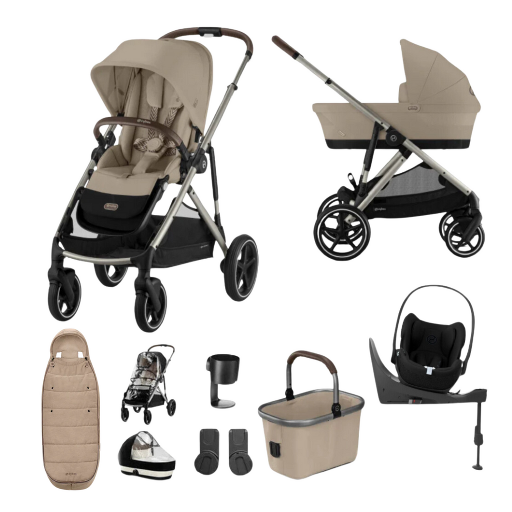 Cybex Gazelle S Pushchair & Cloud T Luxury Bundle (2023) - Almond Beige | Taupe