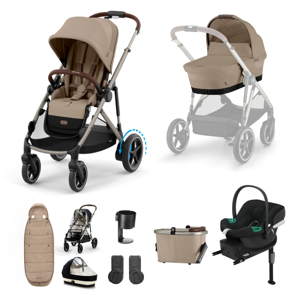 Cybex e-Gazelle S Pushchair 2024 Aton B Bundle - Taupe | Almond Beige