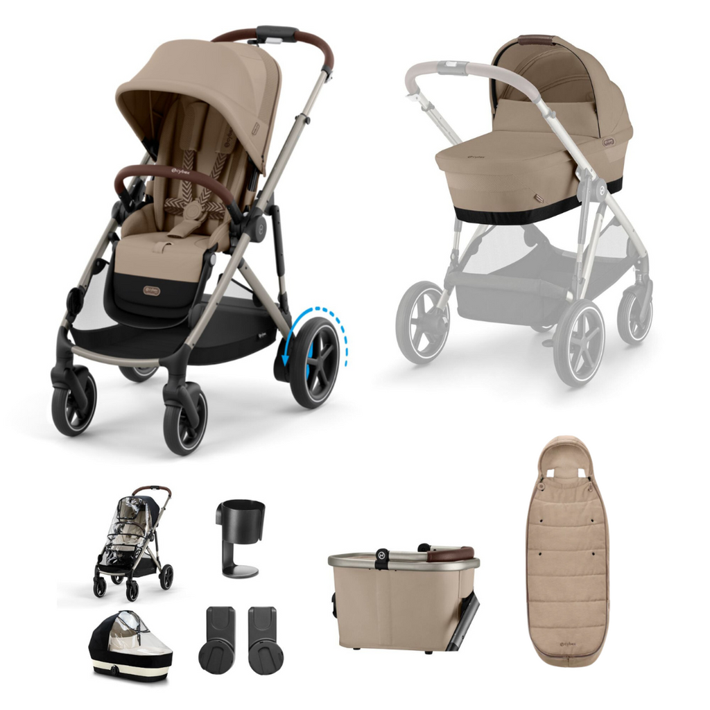 Cybex e-Gazelle S Pushchair 2024 Essential Bundle - Taupe | Almond Beige