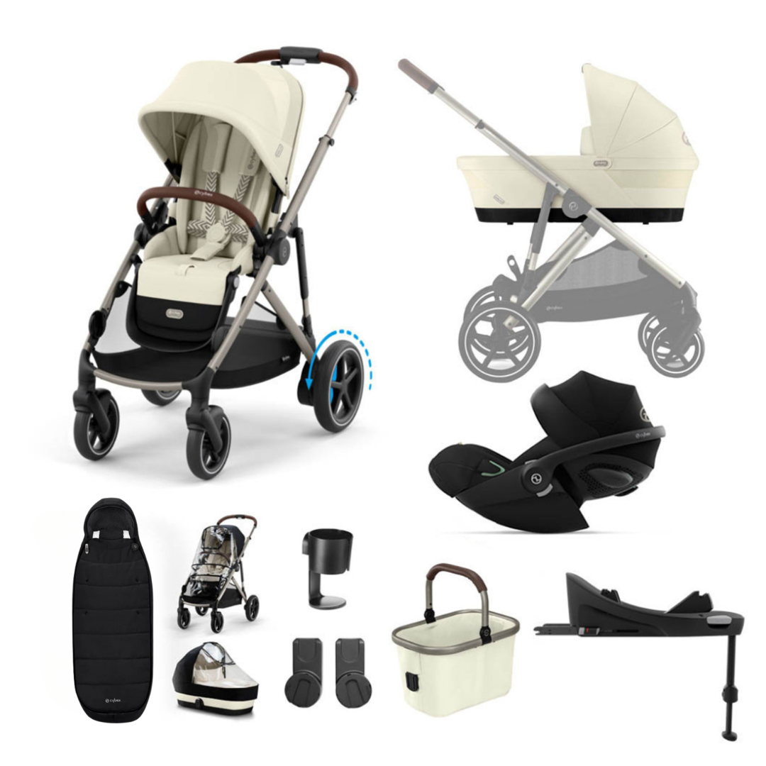cybex cloud g seashell beige Cybex e-Gazelle S Pushchair Cloud G Luxury Bundle - Taupe