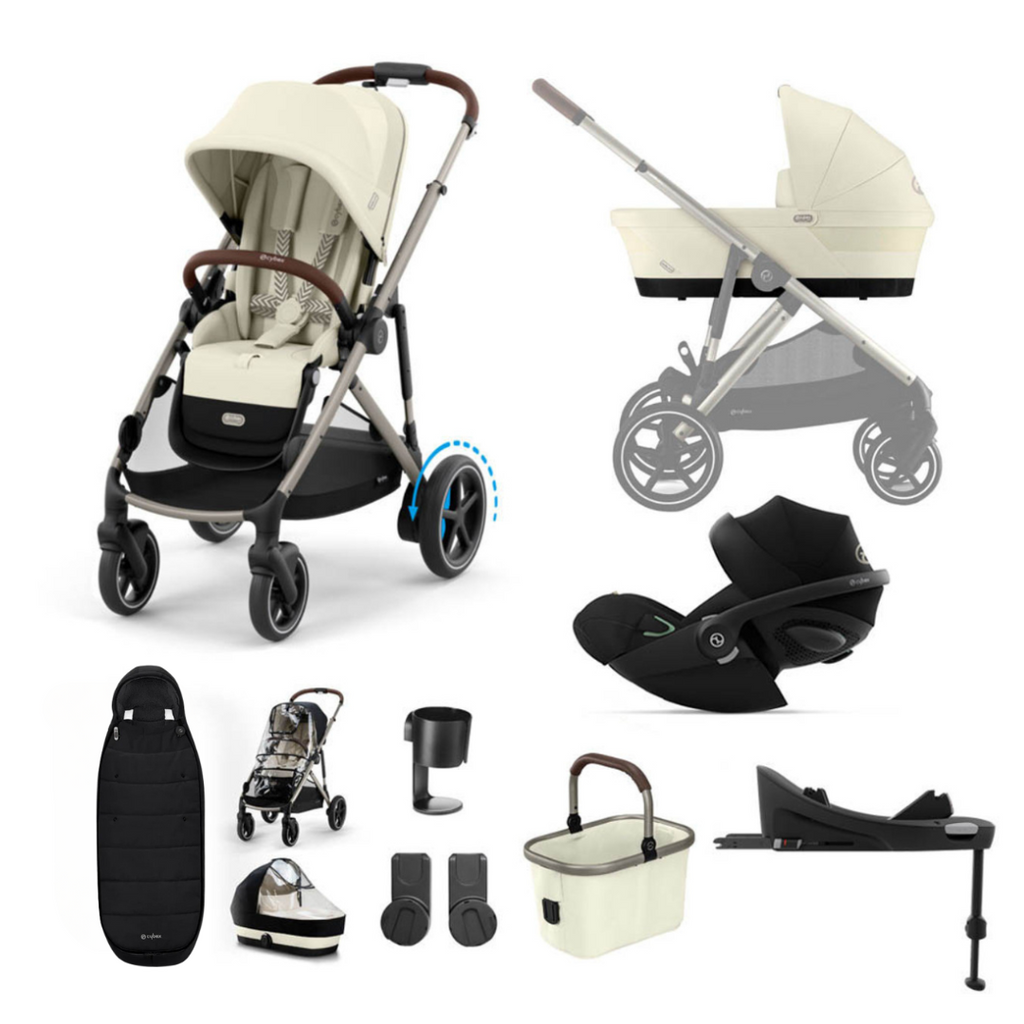 Cybex e-Gazelle S Pushchair Cloud G Luxury Bundle  - Taupe | Seashell Beige