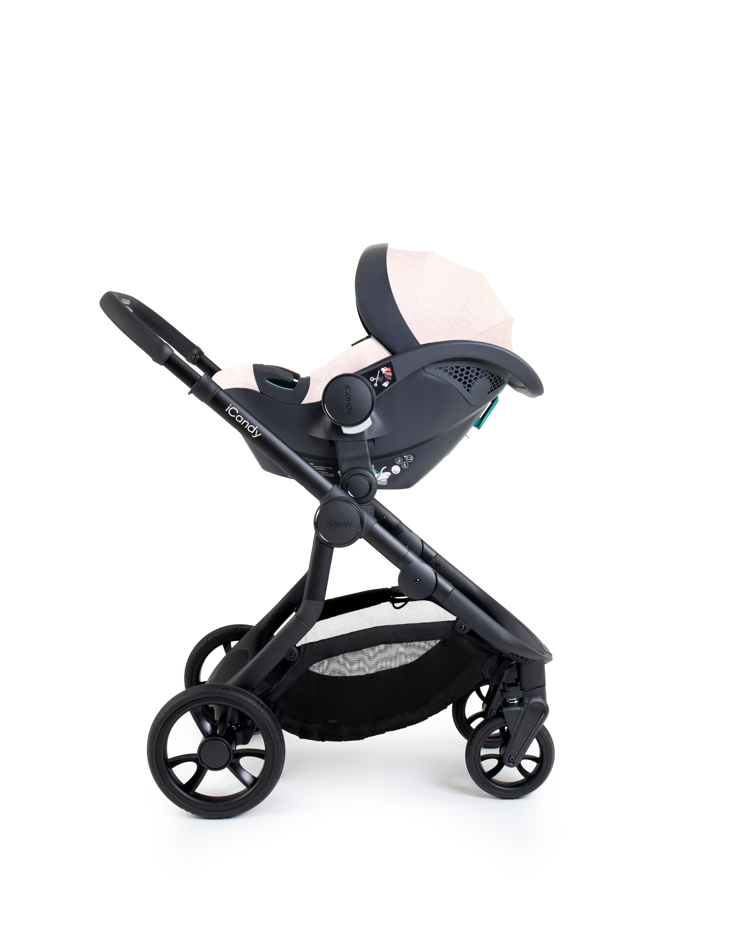 iCandy Orange Pushchair Travel System Latte on Black
