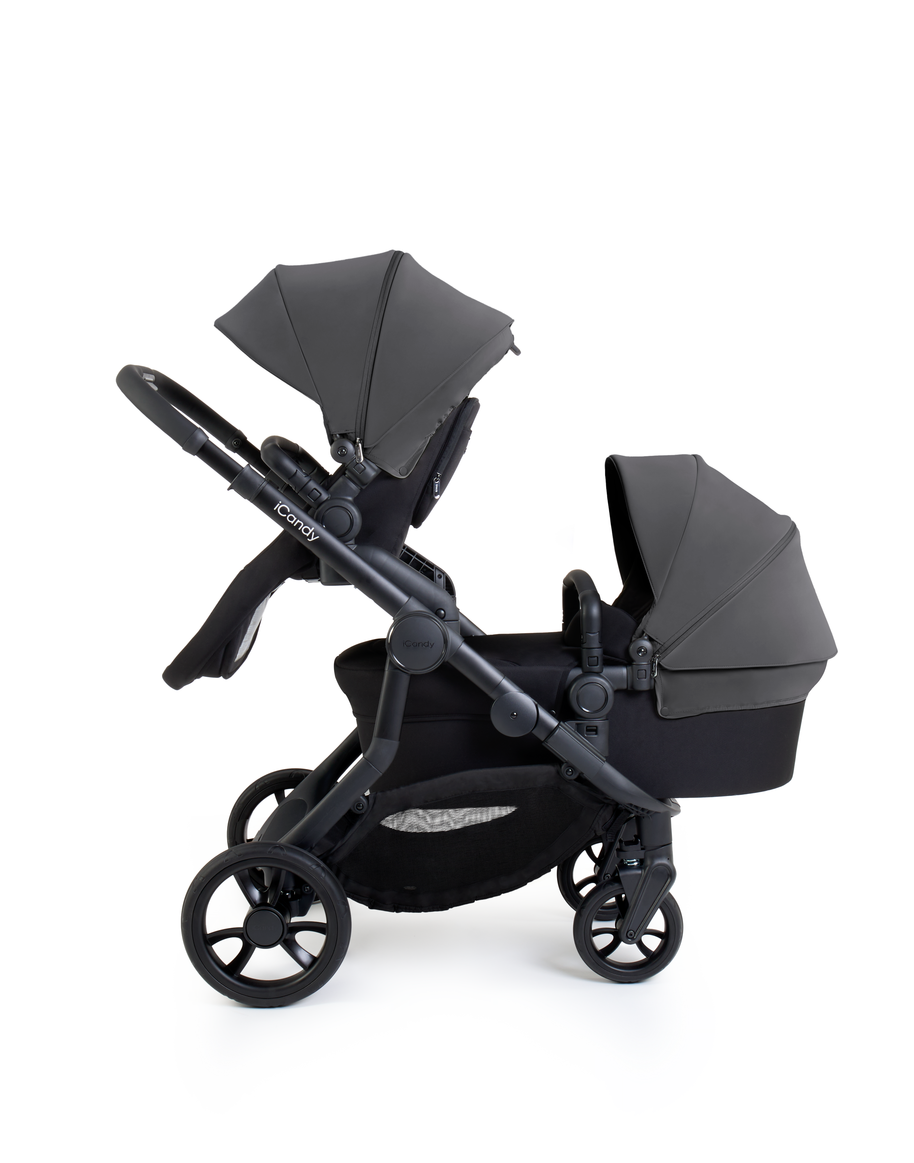 iCandy Orange Double Pushchair Bundle Fossil on Black