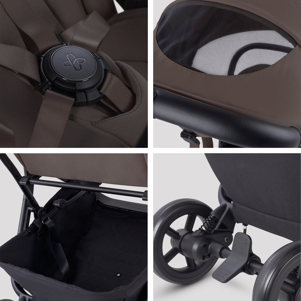 Silver Cross Nia Stroller & Carrycot | Chocolate