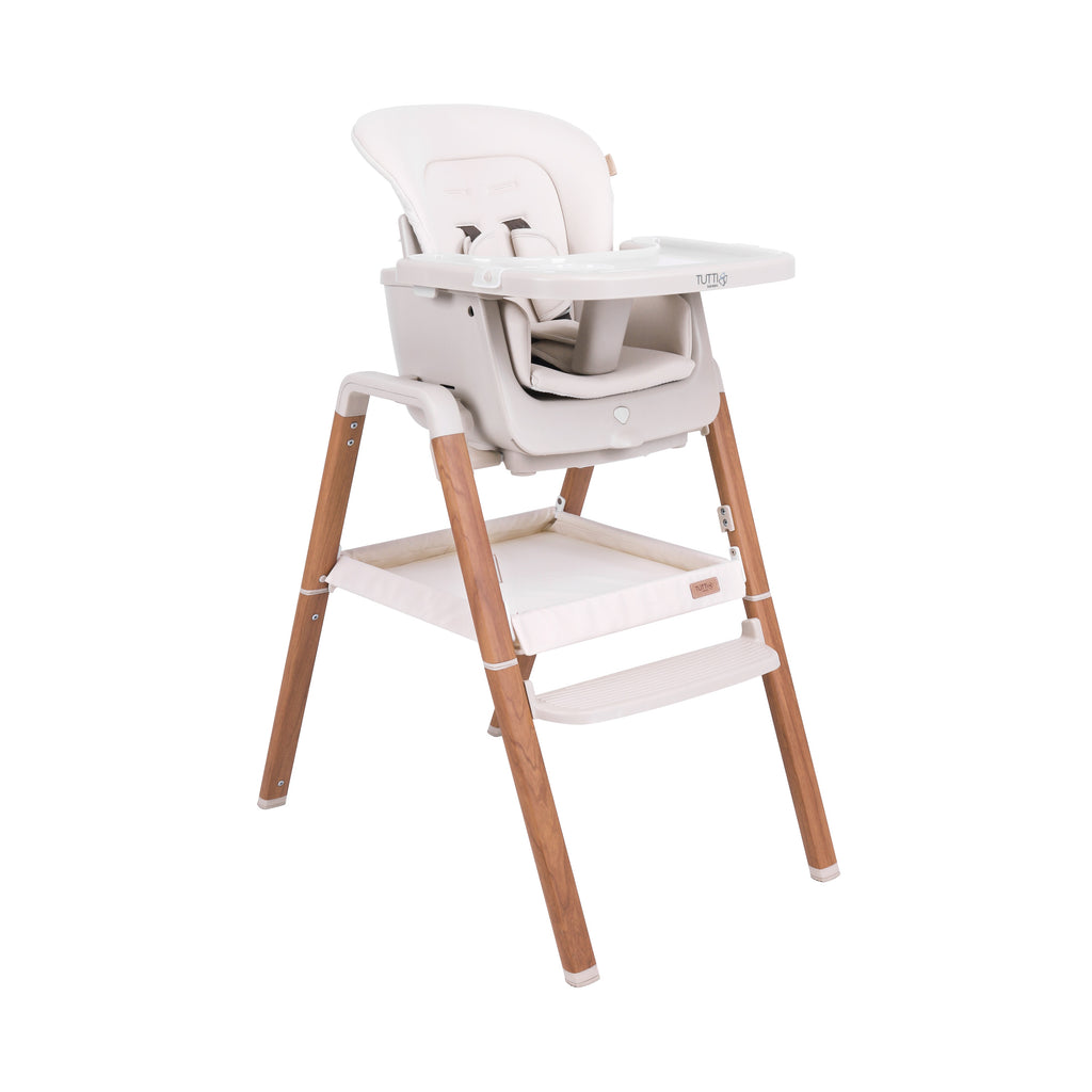 Tutti Bambini Nova Highchair | Scandinavian Ecru & Walnut