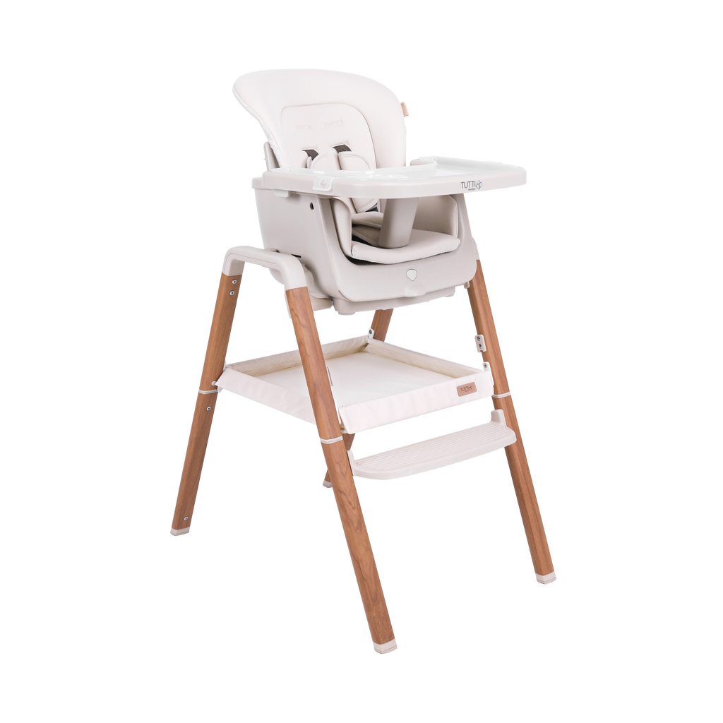 Tutti Bambini Nova Highchair | Scandinavian Ecru & Walnut