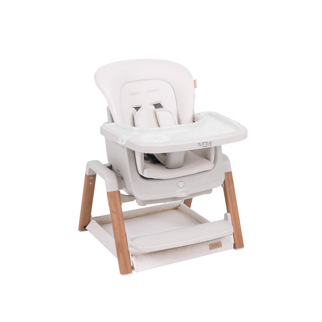 Tutti Bambini Nova Highchair | Scandinavian Ecru & Walnut