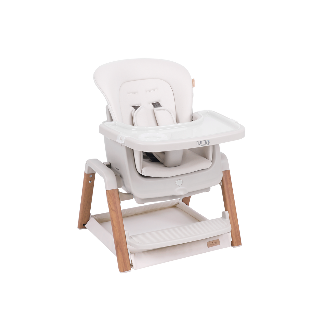 Tutti Bambini Nova Highchair | Scandinavian Ecru & Walnut