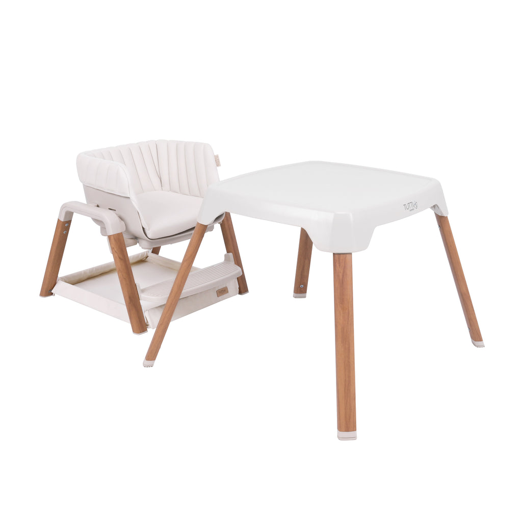 Tutti Bambini Nova Highchair | Scandinavian Ecru & Walnut