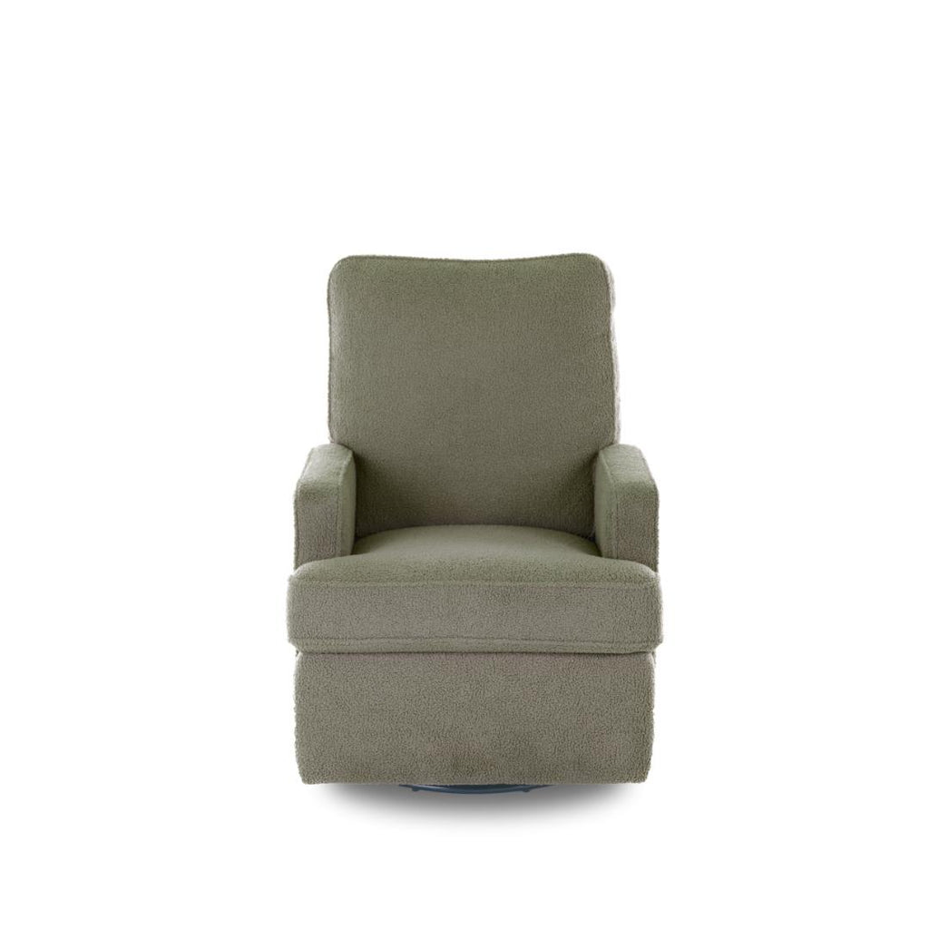 Obaby Madison Swivel Glider Recliner Chair | Teddy Fabric Olive